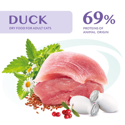Сухий корм OptiMeal Duck для котів виведення шерсті з качкою 4кг