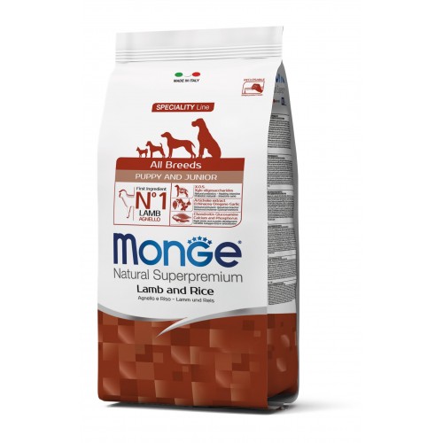 Сухий корм Monge All breeds Puppy & Junior для цуценят всіх порід з ягням 2,5кг