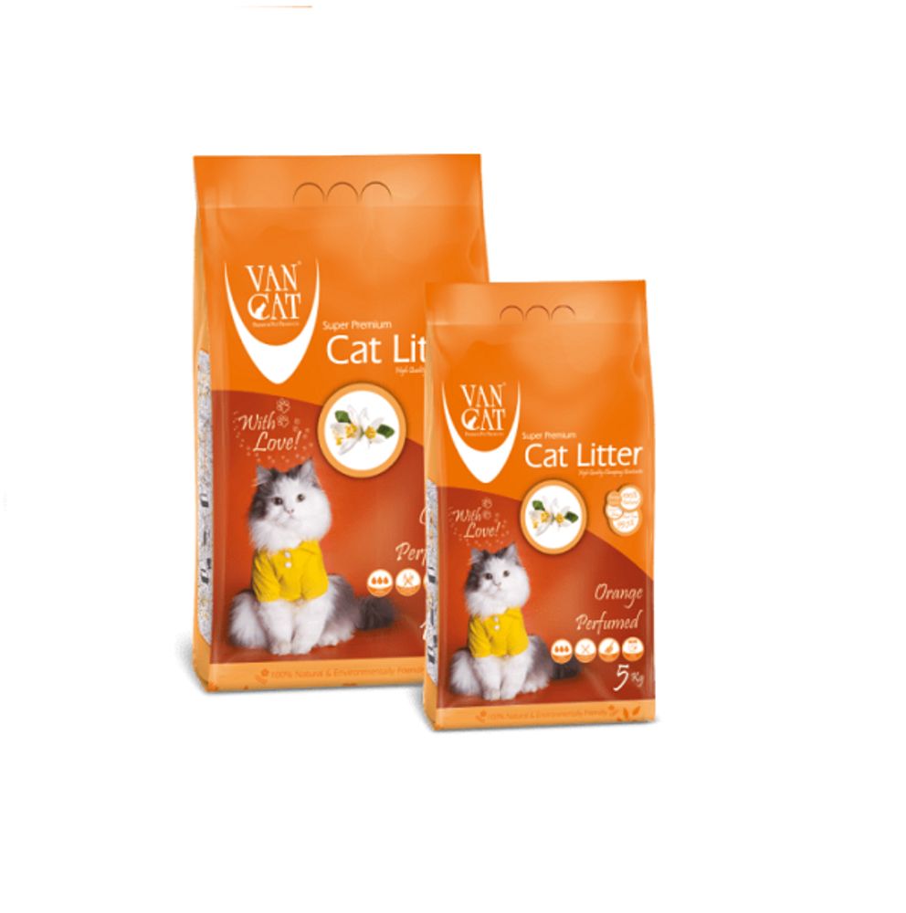 VanCat (ВанКет) Cat Litter Orange - Бентонітовий наповнювач для котячого туалету з ароматом апельсина 5 кг