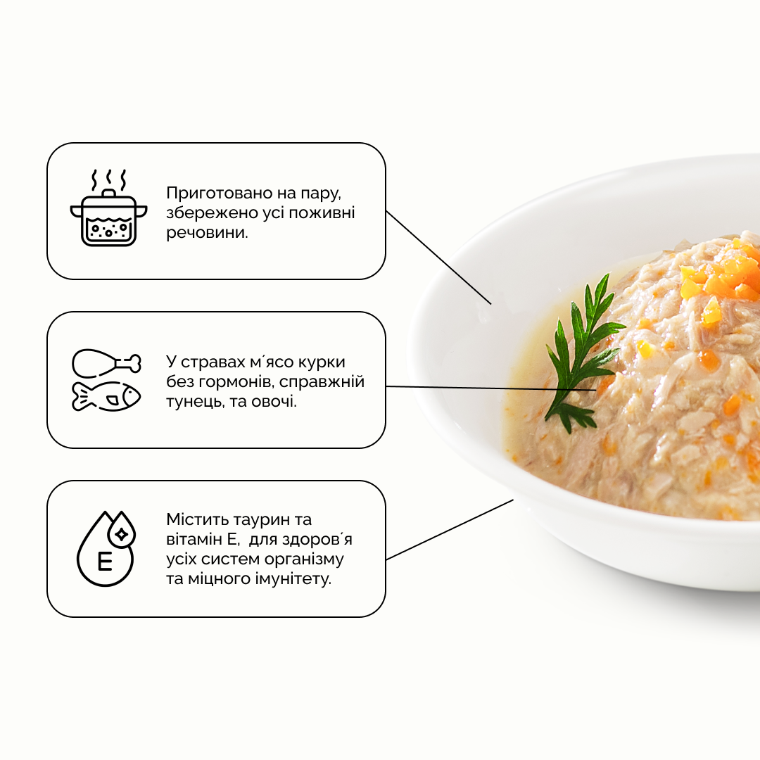 Вологий корм Cherie Tuna with Carrot in Gravy для котів тунець з морквою 80г