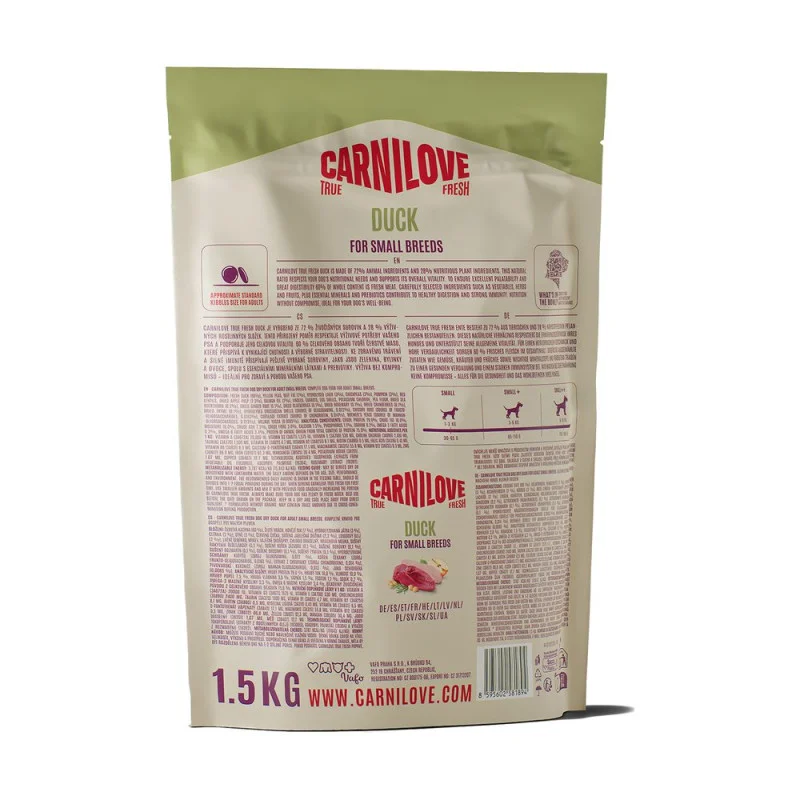 Сухий корм Carnilove True Fresh Duck Small Breed для cобак малих порід з качкою,1,5 кг