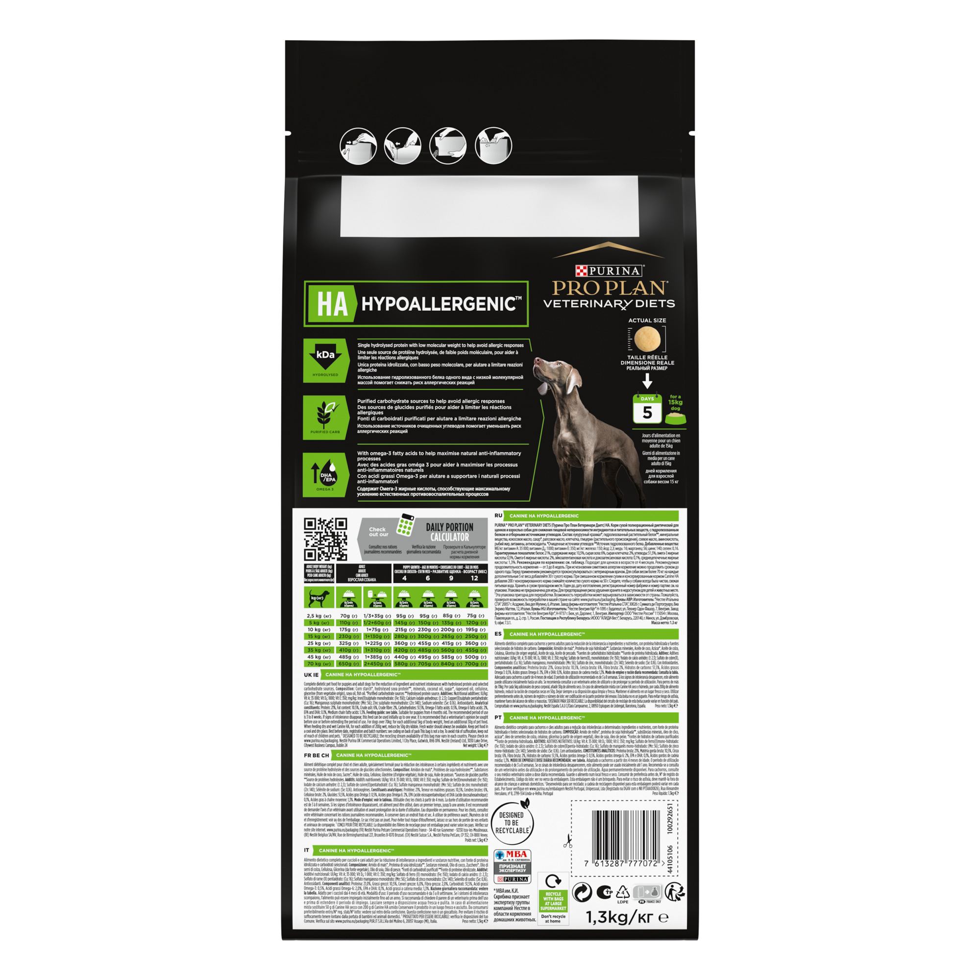 Сухий корм Purina Pro Plan Veterinary Diets HA Hypoallergenic для собак при алергії 1,3кг