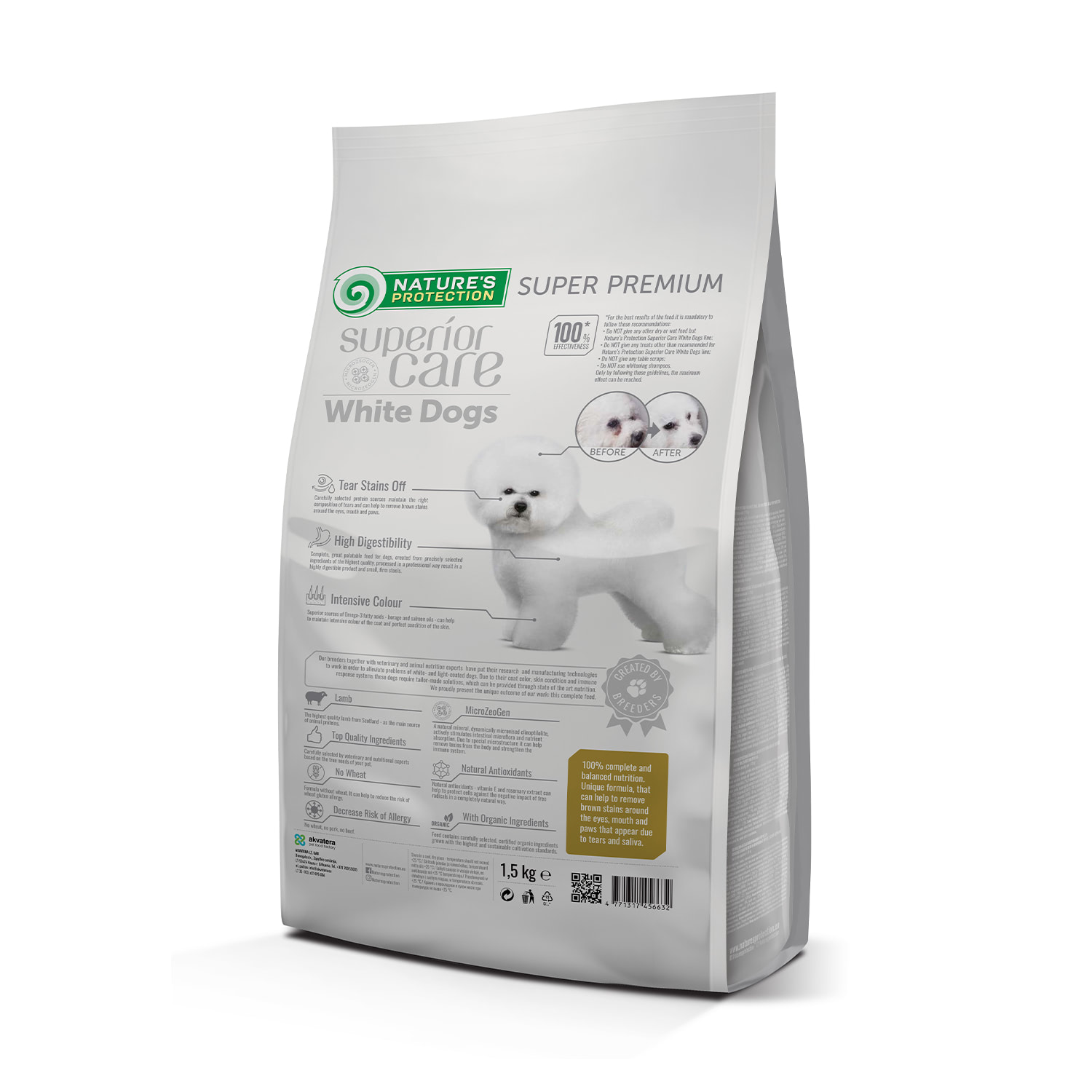 Сухий корм Nature's Protection Superior Care White Dogs Lamb Adult Small and Mini Breeds  для собак малих порід з білою шерстю з ягням 1,5кг