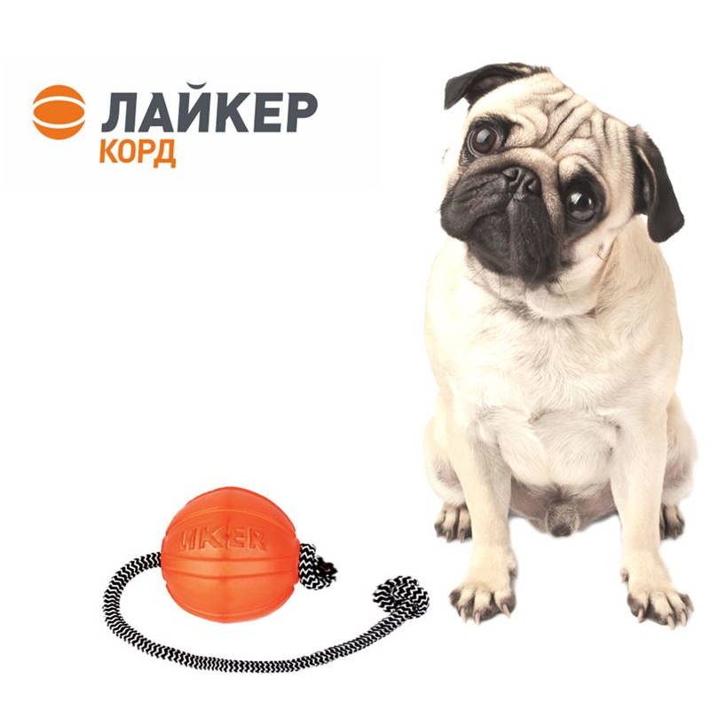 Collar Liker Cord Іграшка для собак М'ячик на канаті 9 см