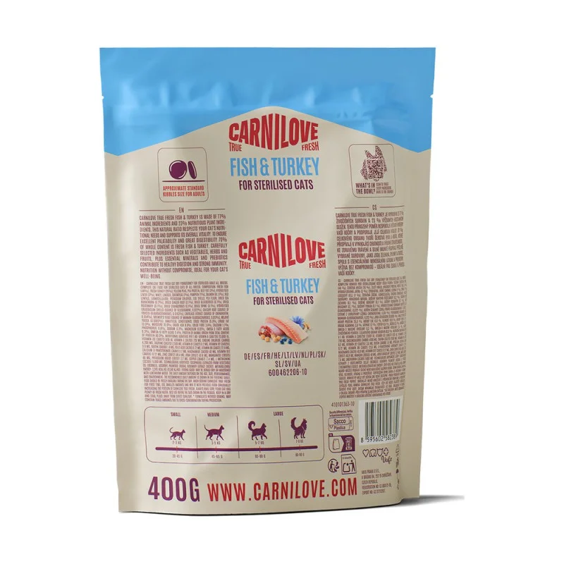 Сухий корм Carnilove True Fresh Fish & Turkey Sterilised для стерилізованих котів з рибою та індичкою,400 г