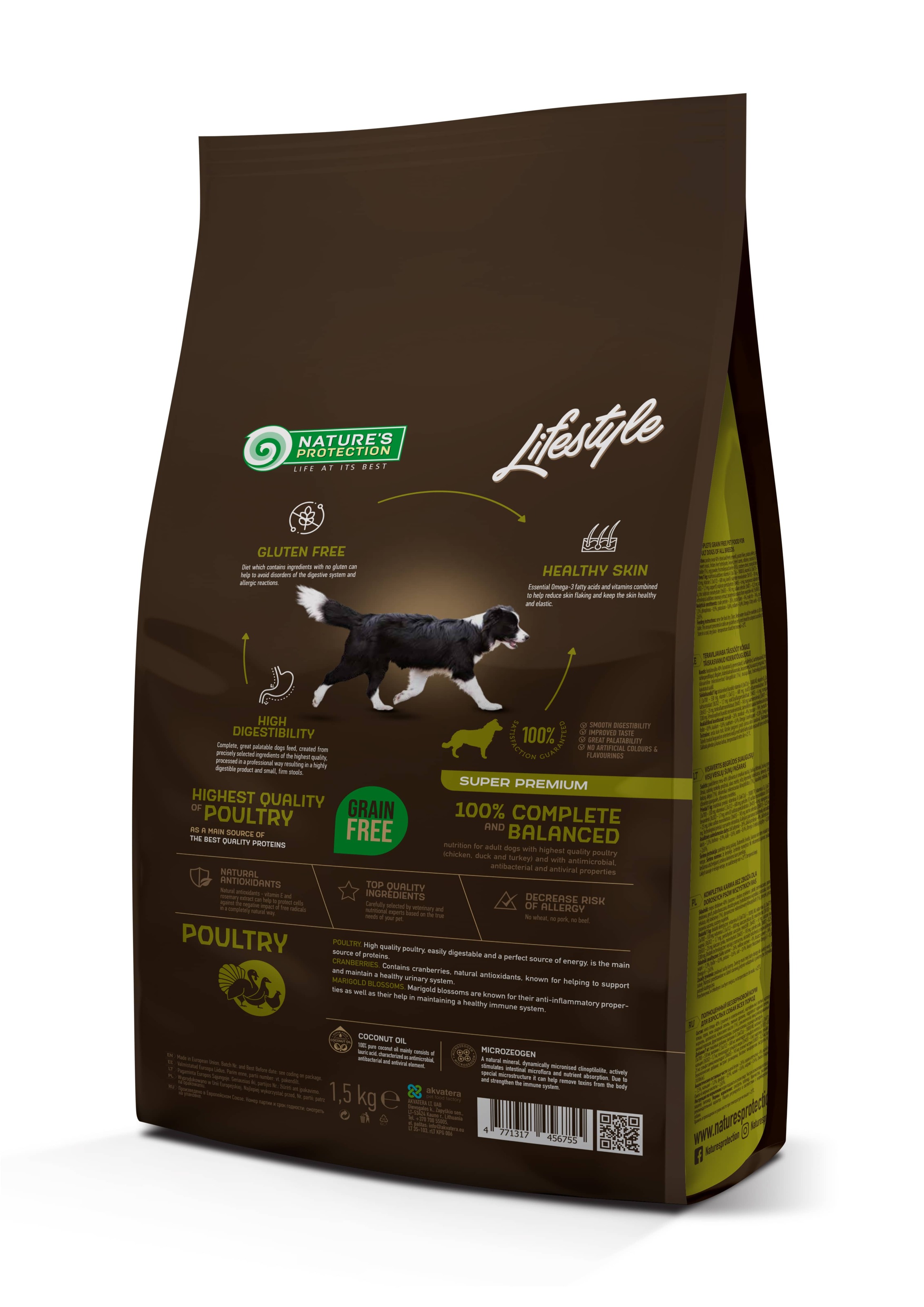 Сухий корм Nature's Protection Lifestyle Grain Free Poultry Adult All Breeds для собак всіх порід з птицею 1,5кг