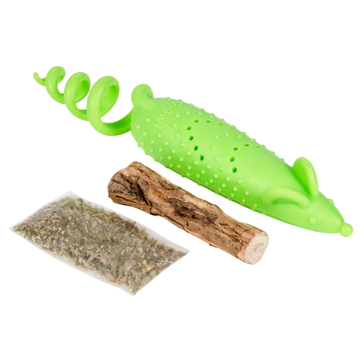 Gigwi Refillable Catnip Іграшка для котів Мишка гумова з котячою м'ятою та мататабі, 16.5 см
