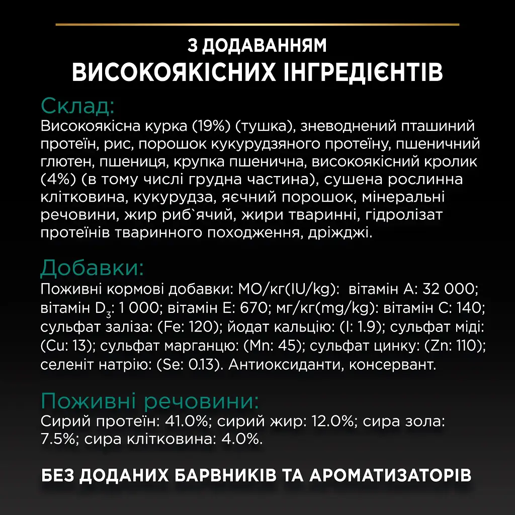 Сухий корм Purina Pro Plan Sterilised Rabbit для котів стерилізованих з кроликом 1,5кг