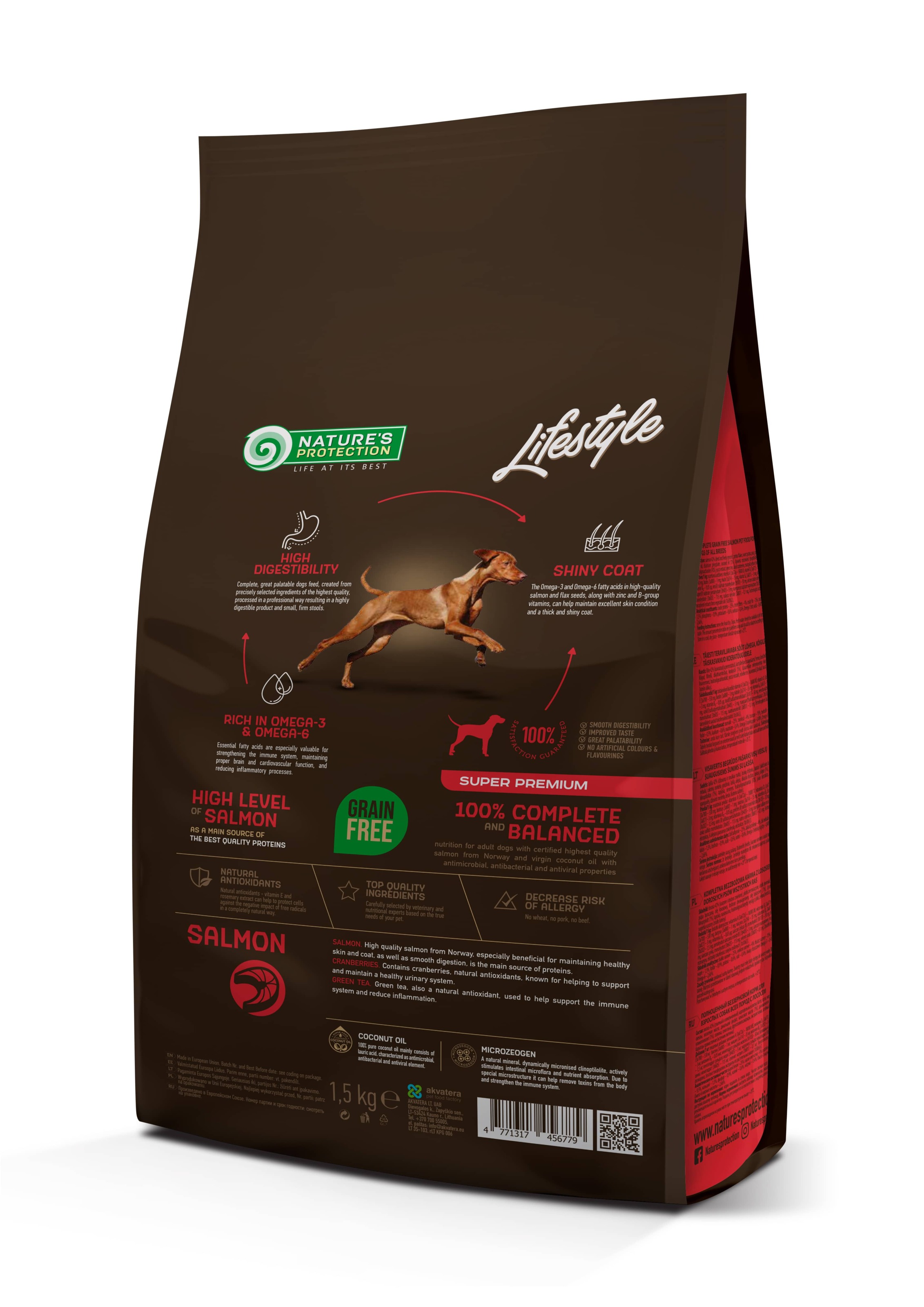 Сухий корм Nature's Protection Lifestyle Grain Free Salmon Adult All Breeds для собак всіх порід з лососем 1,5кг