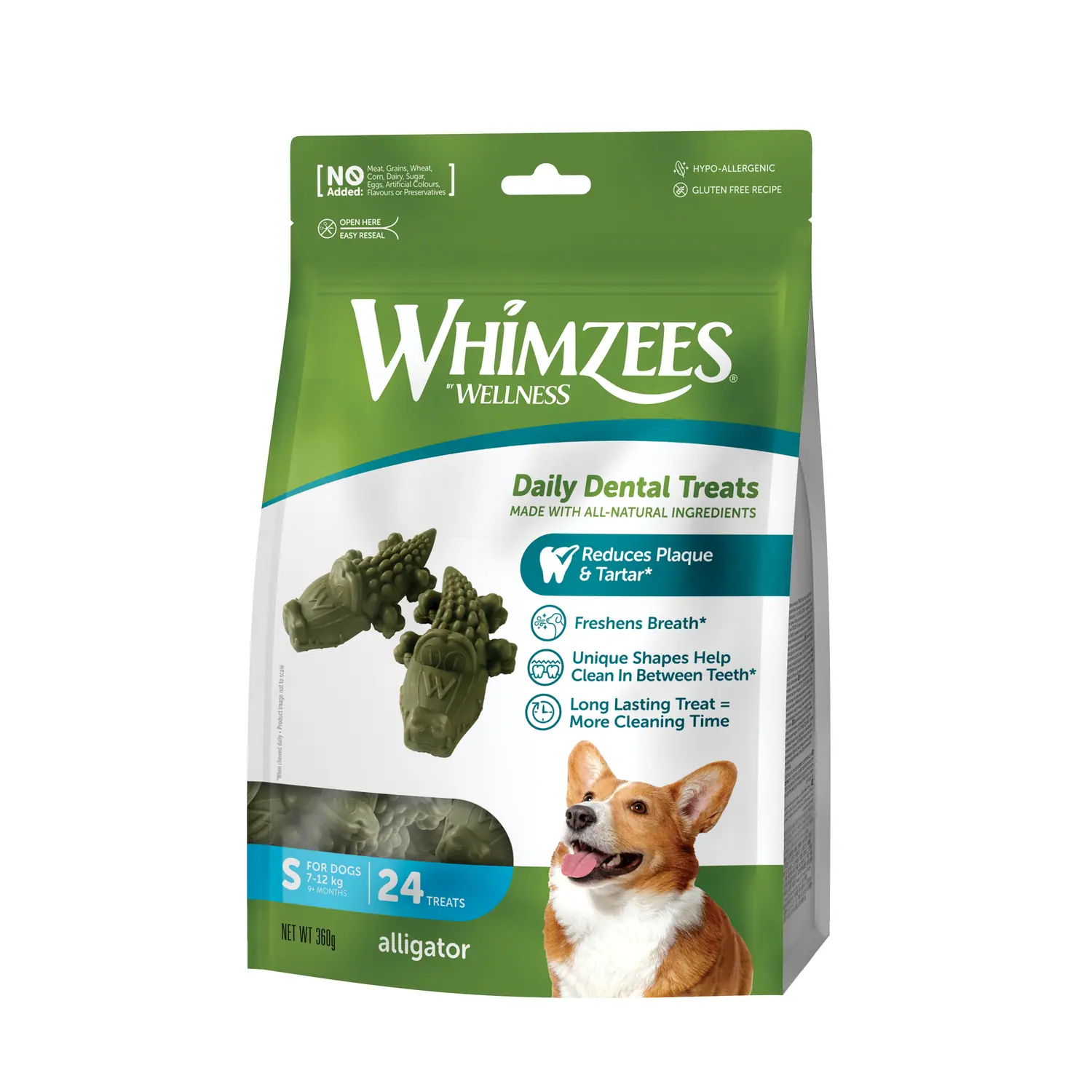 Whimzees Alligator Ласощі у формі алігатора для чищення зубів у собак M,1 шт