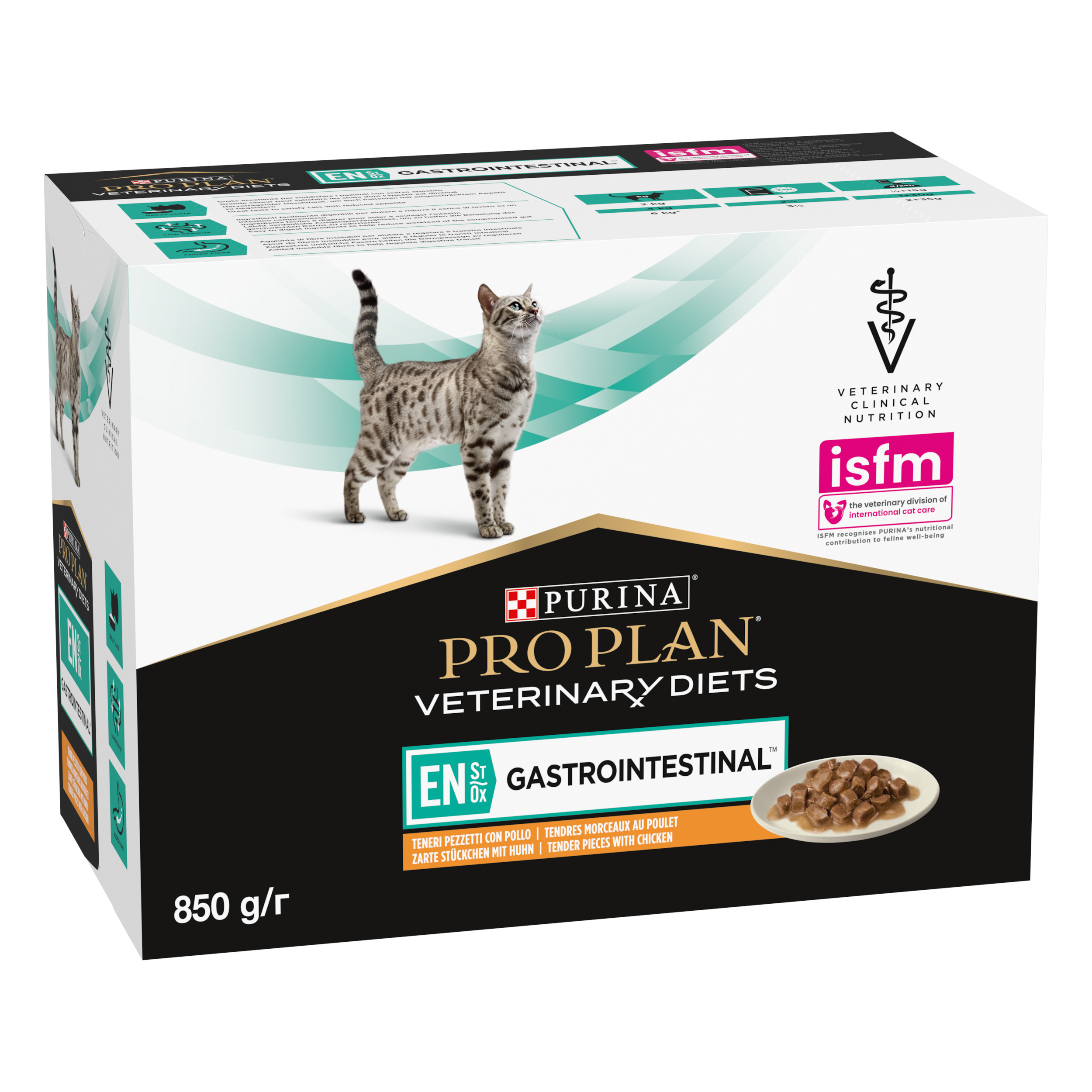 Вологий корм Purina Vet Diets Cat EN для котів при захворюваннях ШКТ з куркою 85г