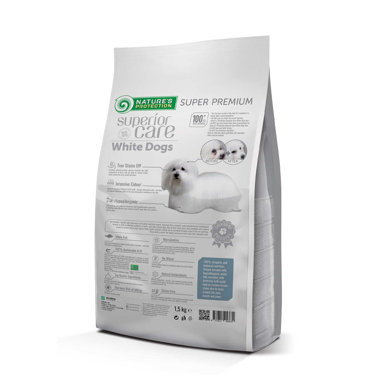 Сухий корм Nature's Protection Superior Care White Dogs Grain Free Adult Small and Mini Breeds With white fish для собак малих порід з білою шерстю з білою рибою 1,5 кг