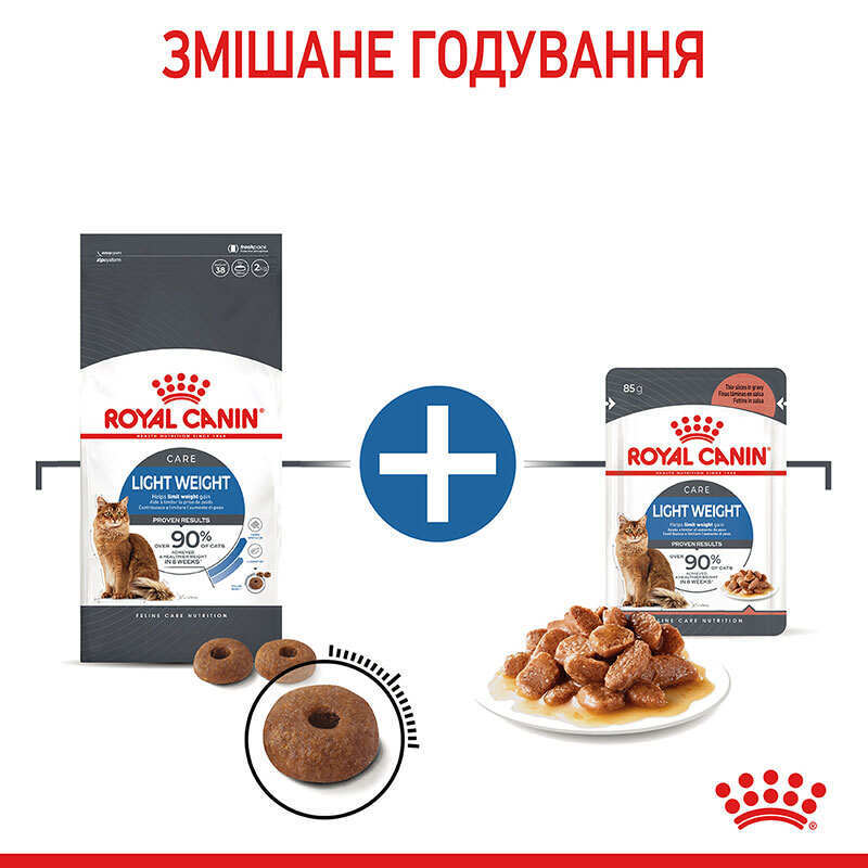Вологий корм Royal Canin Light Weight Care slice in gravy для котів схильних до надмірної ваги (шматочки в соусі) 85 г