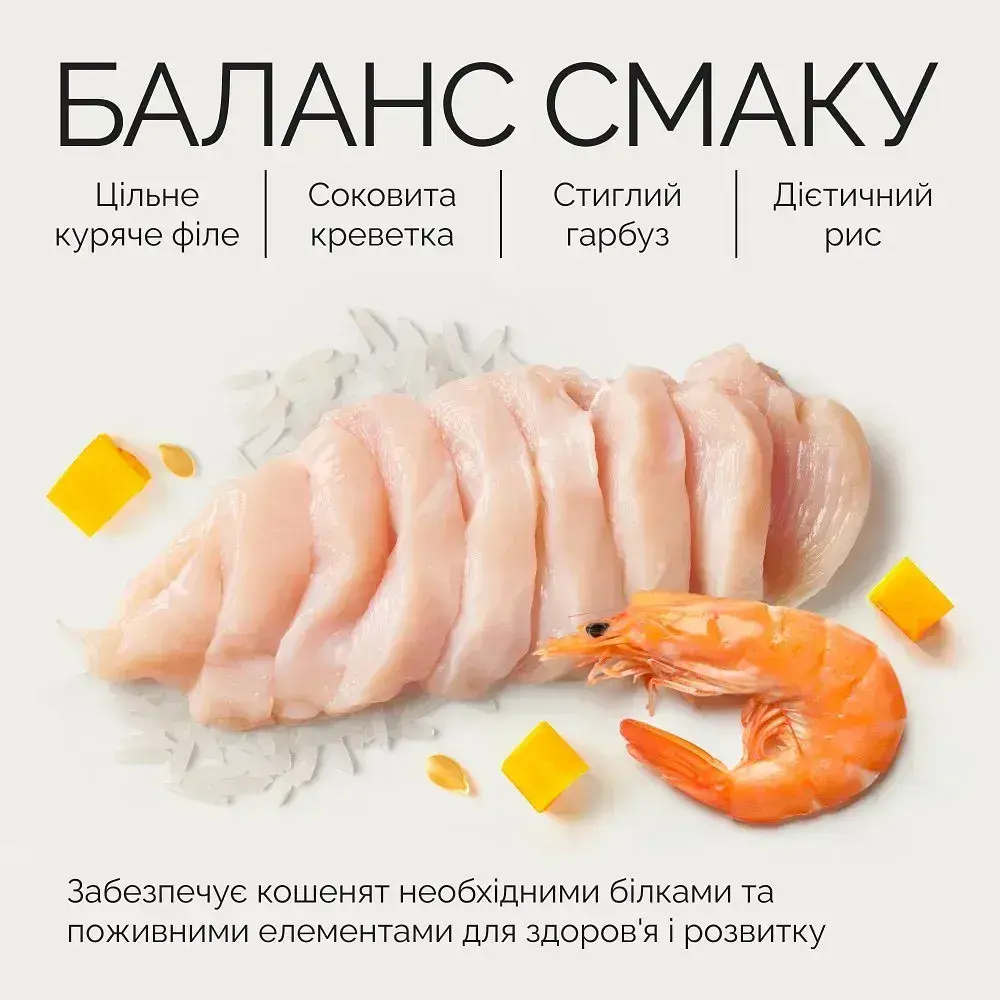 Вологий корм Savory Kitten Chicken Fillets rich in Shrimps in Jelly для кошенят філе курки з креветками в желе,70 г