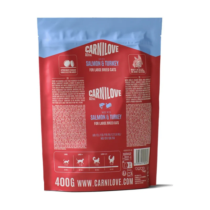 Сухий корм Carnilove Active Salmon & Turkey Large Breed для котів великих порід, лосось та індичка, 400 г