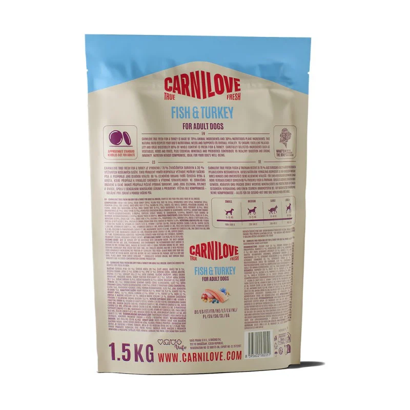 Сухий корм Carnilove True Fresh Dog Adult Fish & Turkey для дорослих cобак з рибою та індичкою,1,5 кг