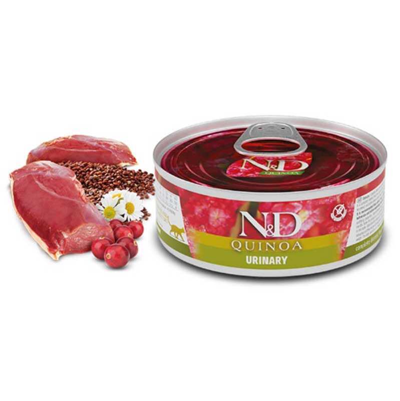 Вологий корм Farmina N&D Quinoa Cat Adult Urinary Duck & Cranberry Cans для котів з качкою та журавлиною 70 г