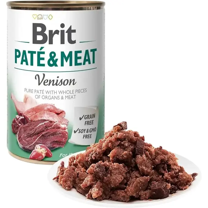 Вологий корм Brit Pate and Meat Venison для собак оленина з куркою