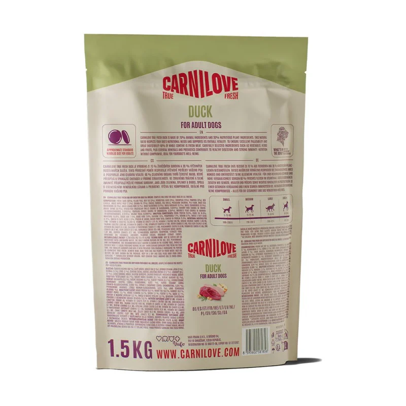 Сухий корм Carnilove True Fresh Dog Adult Duck для дорослих собак з качкою,1,5 кг