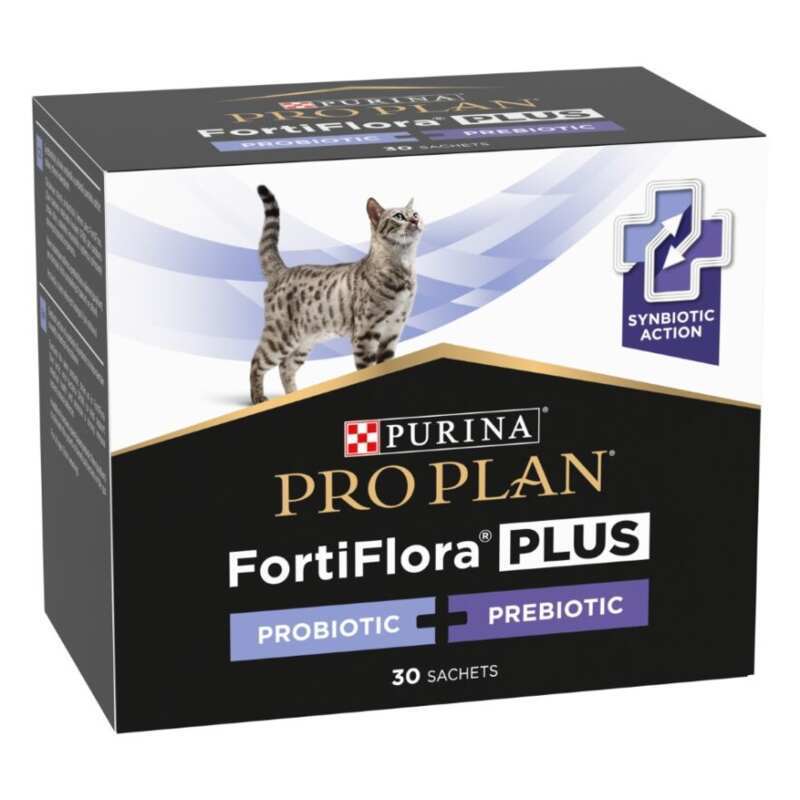 Пробіотик з пребіотиком Purina Pro Plan FortiFlora Plus для підтримки мікрофлори кишківника у дорослих котів та кошенят 1.5 г,1 саше