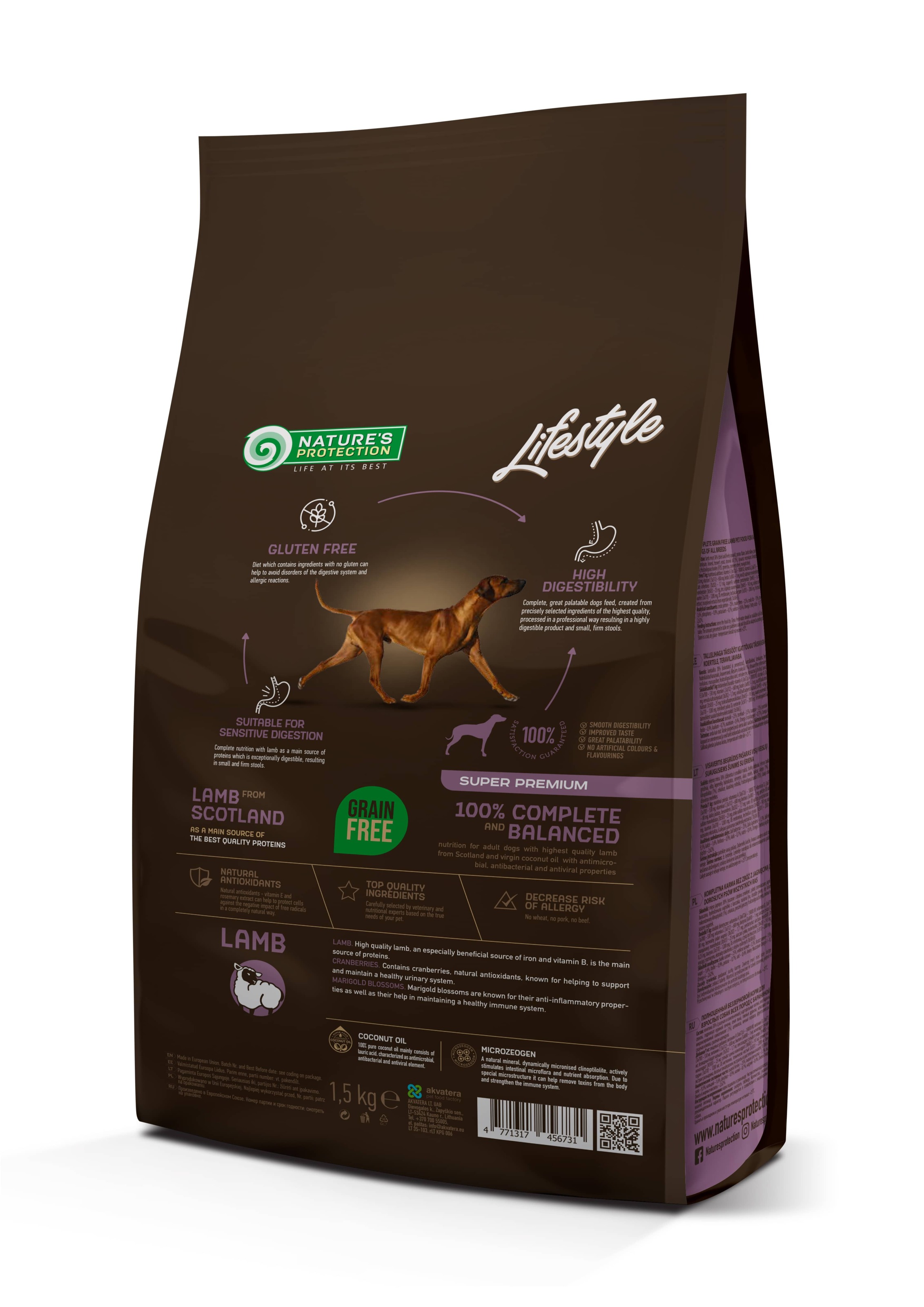 Сухий корм Nature's Protection Lifestyle Grain Free Lamb Adult All Breeds для собак всіх порід з ягням 1,5кг