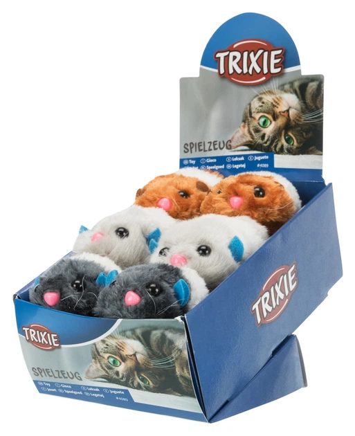 Trixie Іграшка для котів Плюшеві звірі заводні 8см