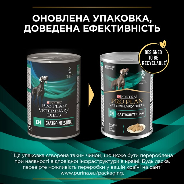 Вологий корм Purina Pro Plan Veterinary Diets EN Gastrointestinal Canine Cans для собак при розладах травлення 400 г