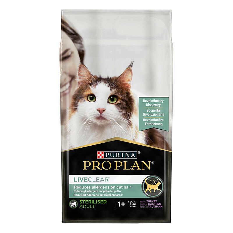 Сухий корм Purina Pro Plan LiveClear Sterilised Turkey для стерилізованих котів, зменшення алергенів на шерсті,з індичкою 1,4 кг