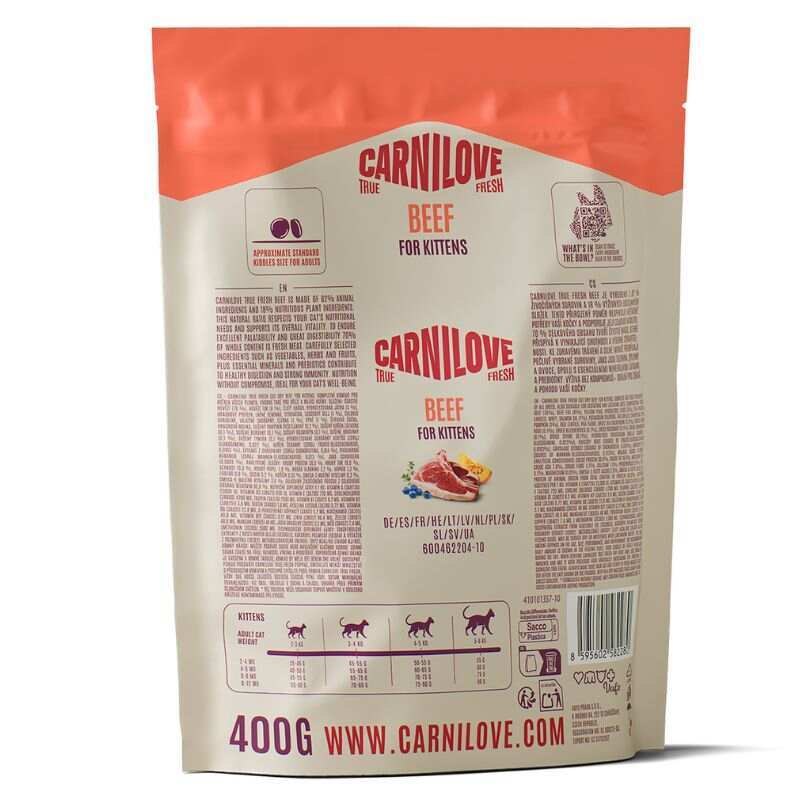 Сухий корм Carnilove True Fresh Beef Kitten для кошенят з яловичиною,400 г