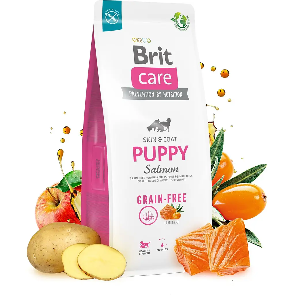 Сухий корм Brit Care Dog Grain-free Puppy беззерновий для цуценят з лососем 3кг