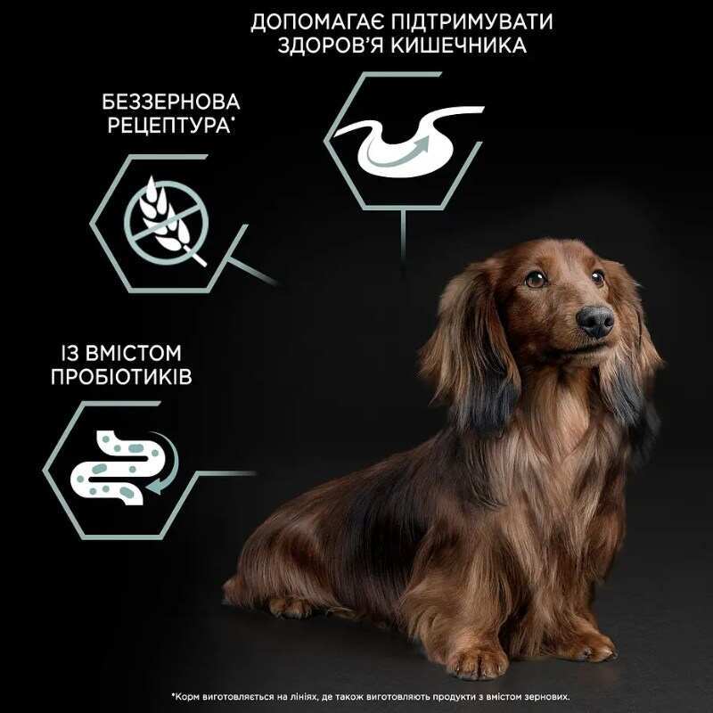 Сухий корм Purina Pro Plan Dog Adult Grain Free Small & Mini Sensitive Digestion Turkey для собак малих порід з чутливим травленням, з індичкою 7 кг